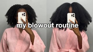 HOW I BLOWOUT MY THICK NATURAL HAIR  NO HEAT DAMAGE type 4 ✨💆🏾‍♀️ [upl. by Enelram]