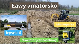 Ławy fundamentowe amatorsko osie minikoparka Niwelator Irysek 6 [upl. by Haimrej]