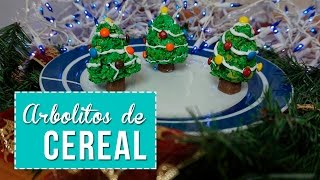 Receta Arbolitos de Navidad de cereal y dulce  Sonia Alicia [upl. by Ahsiena]