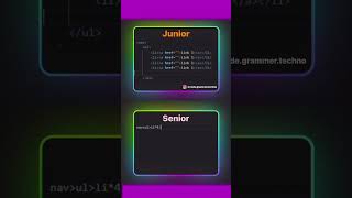 Junior vs senior css css3 frontenddevelopment html5 codewithme html webdevelopment [upl. by Eiffub]