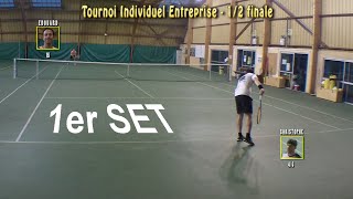 Christophe 46 vs Edouard 15  Individuel Entreprise  12 Finale  1er set  27082015 [upl. by Aonehc]