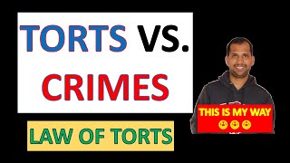 Torts Vs Crimes  Law of Torts [upl. by Manheim116]