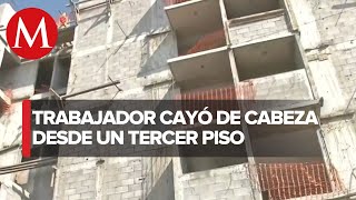 Fallece un trabajador al caer de obra en Azcapotzalco CdMx [upl. by Derfla]