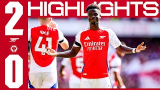 STARTING WITH A WIN ❤️  HIGHLIGHTS  Arsenal v Wolves 20  Havertz amp Saka  Premier League [upl. by Emogene]