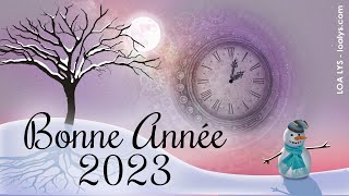 Bonne année 2023  Arbre quatre saisons  horloge  carte virtuelle poétique [upl. by Akeemaj]