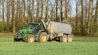 John Deere 7920 amp Agrimat mesttank  Loonwerken Bart Cosijn [upl. by Jonathan231]