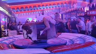 Mechanical bull riding December 18th 2023 in benidorm ♉ [upl. by Eilrahc101]