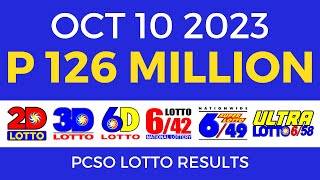 Lotto Result October 10 2023 9pm PCSO [upl. by Atnuahsal]