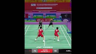 Great mix defensive rally  China vs Indonesia World Champ Jrs Mixed Teams badminton [upl. by Samson]