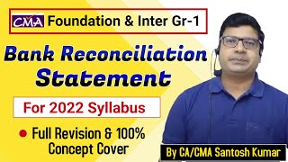 Bank Reconciliation Statements Revision  CMA Inter Complete Concept  By CACMA Santosh Kumar [upl. by Haissi]