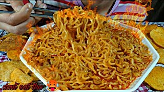 spicy Korean noodles mukbang 🥵 gone wrong [upl. by Wappes]