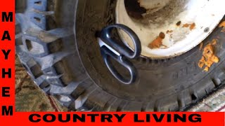 Flat proof ATV tires one year later MayhemCountryLiving [upl. by Pen]