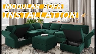 Belffin  Modular Sofa Assembly Instructions [upl. by Yanrahs]