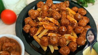 Finger fries and Veg manchurian gravy recipe  French fries  Veg Manchurian recipe [upl. by Nnylarat321]