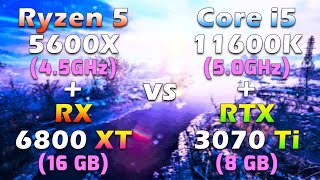 Ryzen 5 5600X  RX 6800 XT vs Core i5 11600K  RTX 3070 Ti  PC Gaming Tested [upl. by Fleda]