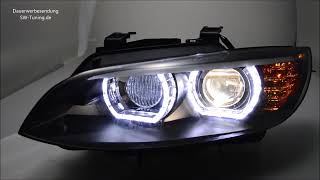 SWLtube Angel Eye Xenon Scheinwerfer für AFS BMW E92 E93 0508 High ULEDStandlicht Black SWTuning [upl. by Ignatius]