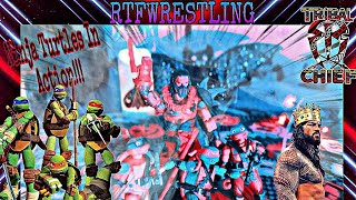 RTFWRESTLING Roman Reigns Teams Up With The Ninja Turtles [upl. by Harlie]