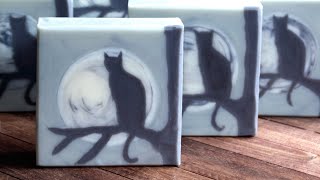 Moon Cat Silhouette Soap Making  Soap Challenge Club [upl. by Neema126]