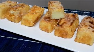 Leche Frita Caramelizada  Fried Milk  Latte Fritto Receta de BavetteEs [upl. by Caldera]