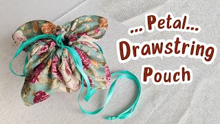 DIY Petal Drawstring Pouch  How to Make Drawstring Pouch  Gift Idea [upl. by Aremus]