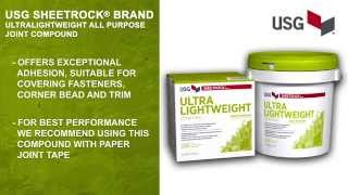 The Benefits of USG Sheetrock® Brand UltraLightweight All Purpose Joint Compound [upl. by Somerville]