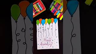 DIY Anniversary Greeting Card with White Paper anniversaryCard  Happy anniversary drawing [upl. by Fates]