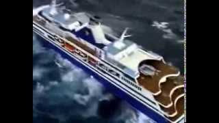 Onda Gigante 2014  Navio Cruzeiro enfrenta ondas na Europa [upl. by Aulea921]