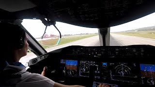 Boeing 7878  Departing Montego Bay  cockpit view [upl. by Christmas]