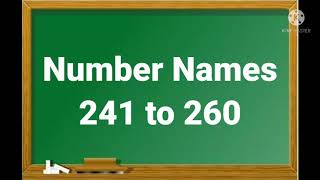 Number Names 241 to 260Number With Spelling 241 to 260Number Counting [upl. by Kcira]