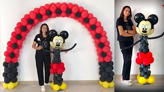 Micky Mouse Theme Birthday Party Decoration at home Balloon Decoration Ideas balloon Arch [upl. by Ellirpa]