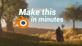 Making A Realistic Nature Scene in MINUTES  Blender Tutorial [upl. by Euqinoj]