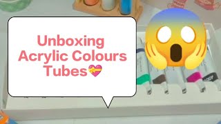 Unboxing Acrylic Colours Tube💝💜wajidacraft [upl. by Abernathy]