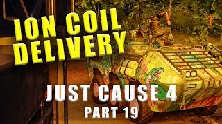 Just Cause 4 Thunderbarge Ion Coil Delivery how to get past the road blocks amp helicopters  Part 19 [upl. by Pilloff]