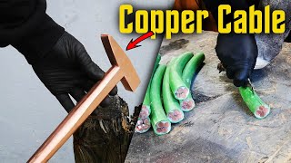 Turning Copper Wire into a Usable Metal Hammer [upl. by Essyle]