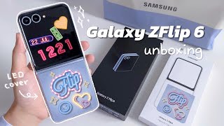 Samsung Galaxy Z Flip 6 unboxing 🩵 LED card  accessories z플립6 [upl. by Bathesda861]