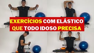 EXERCÍCIOS COM ELÁSTICOS PARA IDOSOS [upl. by Sadnak]