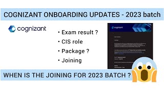 Cognizant Joining update  2023 batch  what is CIS role  When is the joining [upl. by Calen]