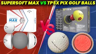 Callaway Supersoft Max golf ball vs TaylorMade TP5x Pix Golf balls Review and Comparison [upl. by Gilmer]