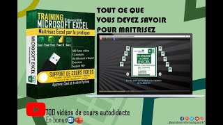 LOGICIEL DE FORMATION AUTODIDACTE MICROSOFT EXCEL 700 VIDEOS HD [upl. by Annekahs]