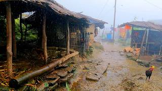 Very Peaceful Rain in the Mountain Village Life Nepal  Calming rural Atmosphere  BijayaLimbu [upl. by Lledo]