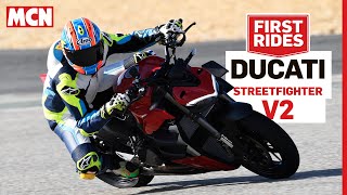 Ducatis Streetfighter V2 is easier and more engaging than the bigger V4  MCN Review [upl. by Adnanref199]