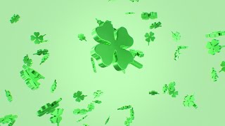 Lucky Green Falling Four Leaf Clovers St Patricks Day Shamrocks 4K UHD 60fps 1 Hour Video Loop [upl. by Kirtap]