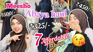 MEESHO ABAYA HAUL 😍 best affordable Abaya jilbab ‼️🤩starting ₹325 only 💸🫰🏻 [upl. by Cyb339]