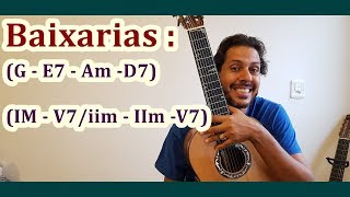 G  E7  Am D7  IM  V7iim  IIm V7  Baixarias Famosas Violão 7 cordas  03 [upl. by Ellinger]