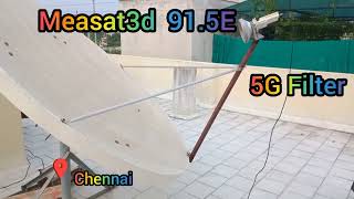 Measat3d 915E CBAND Channel tracked in sixfeet dish used 5G Filter lnb [upl. by Dilan694]