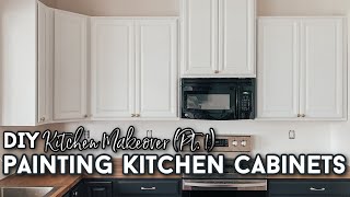 How To Paint Kitchen Cabinets Professionally Without Sanding  DIY Kitchen Makeover Part 1 [upl. by Nyluqcaj879]