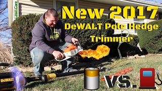 DeWALT Pole Hedge Trimmer DCHT895 NEW 2017 ► GAS vs BATTERY Comming This Spring [upl. by Sherlocke]