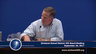 20170926 Elmhurst 205 School Board Meeting [upl. by Loats]