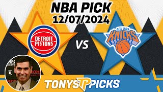 Detroit Pistons vs New York Knicks Pick 12724 NBA Spread Prediction [upl. by Ocsinarf]