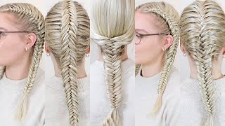 How To Fishtail Braid Your Own Hair In 5 Different Ways  THE ULTIMATE GUIDE  Summer Hairstyles [upl. by Aneema]